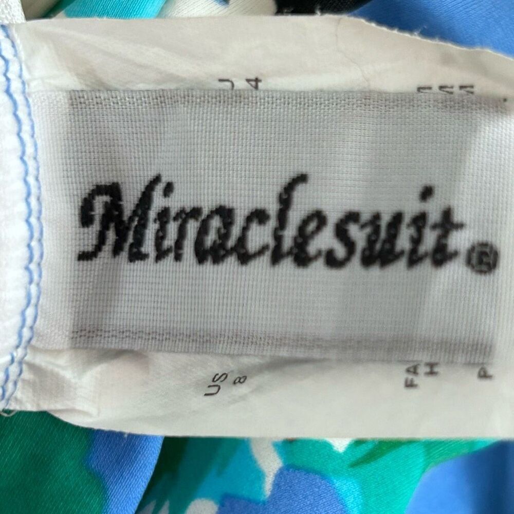 Vtg Miraclesuit Swim Tankini Top Size 8 Multicolor Pastel Floral Double Strap - Picture 13 of 15